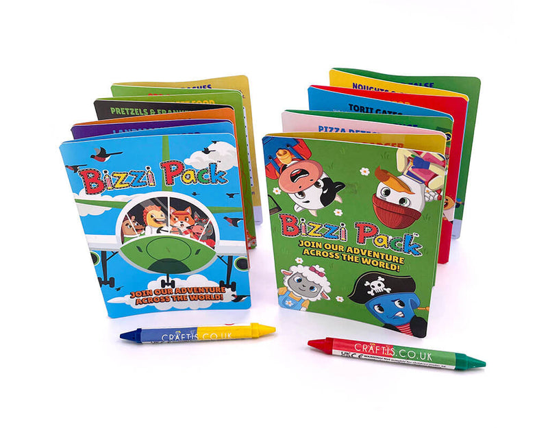 Load image into Gallery viewer, Bizzi packs, Kids activity packs, adventure packs, Bizzi kids activity pack, activity pack.
adventure themed activity packs. Double ended crayons. Craftis double ended crayons. Craftis crayons.
Activities for children, activities for kids.