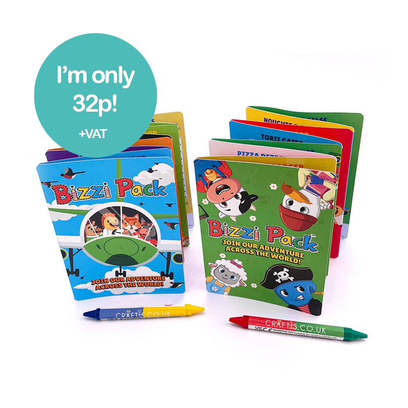 Load image into Gallery viewer, Bizzi packs, Kids activity packs, adventure packs, Bizzi kids activity pack, activity pack.
adventure themed activity packs. Double ended crayons. Craftis double ended crayons. Craftis crayons.
Activities for children, activities for kids.