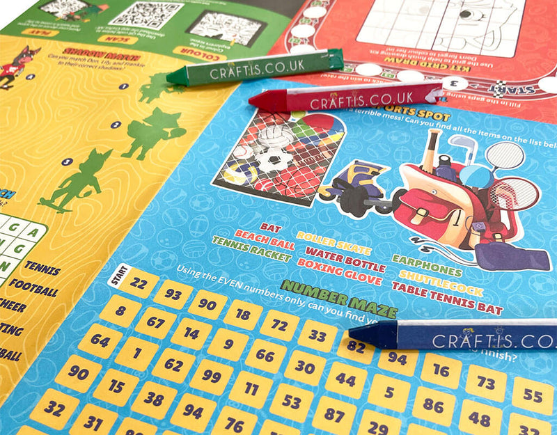 Load image into Gallery viewer, Big Bizzi party bags, Party bags, Party bags for kids Children's party bags
Disco Party bags, Go team party bags, Sports party bags. Activity booklet, Door hanger, Pop out characters and accessories, family game, jigsaw puzzle, glasses.
Craftis Crayons, Three crayons, three triangular crayons.
Pre filled party bags.