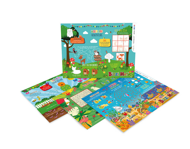 Load image into Gallery viewer, Bizzi Kids Menu Mats Tropical/Garden/Ocean/Woodland
