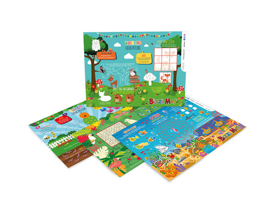 Bizzi Kids A4 Menu Mats Tropical/Garden/Ocean/Woodland (Case of 500)