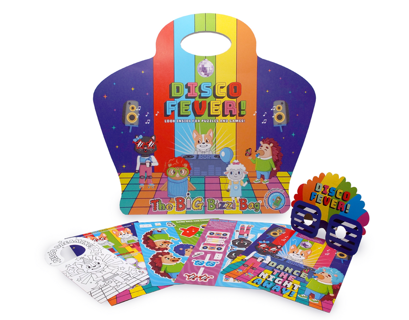 Load image into Gallery viewer, Big Bizzi party bags, Party bags, Party bags for kids Children's party bags
Disco Party bags, Go team party bags, Sports party bags. Activity booklet, Door hanger, Pop out characters and accessories, family game, jigsaw puzzle, glasses.
Craftis Crayons, Three crayons, three triangular crayons.
Pre filled party bags.