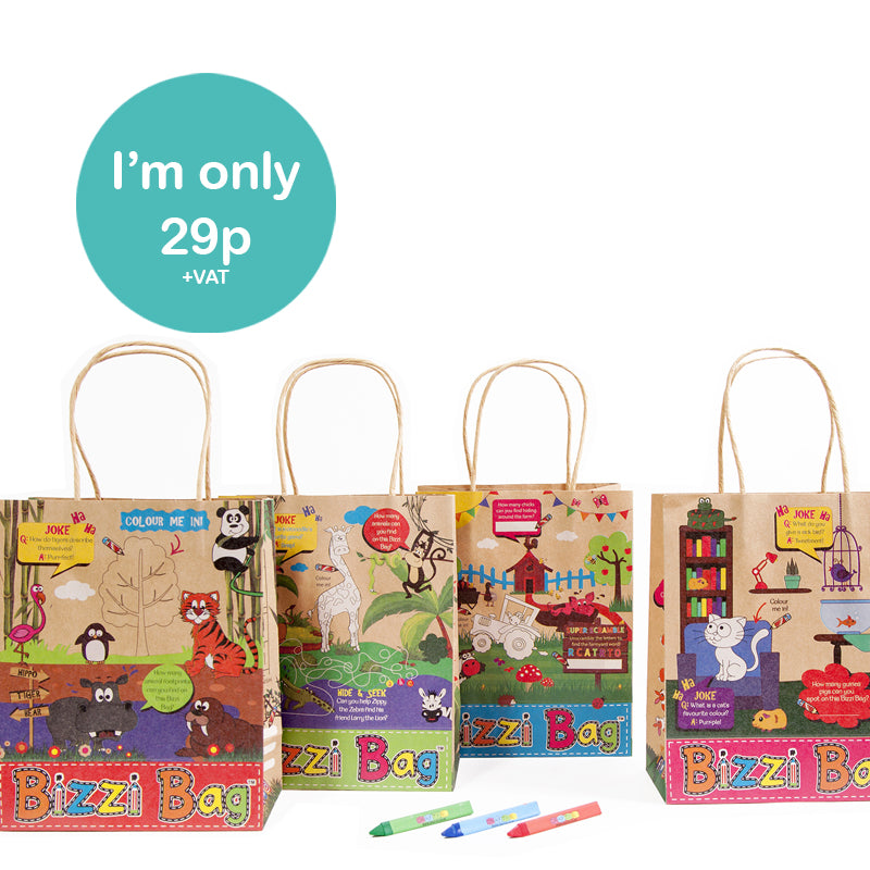 Load image into Gallery viewer, Kraft Bizzi Kids Takeaway Bags Pet/Farm/Safari/Zoo (Case of 200)