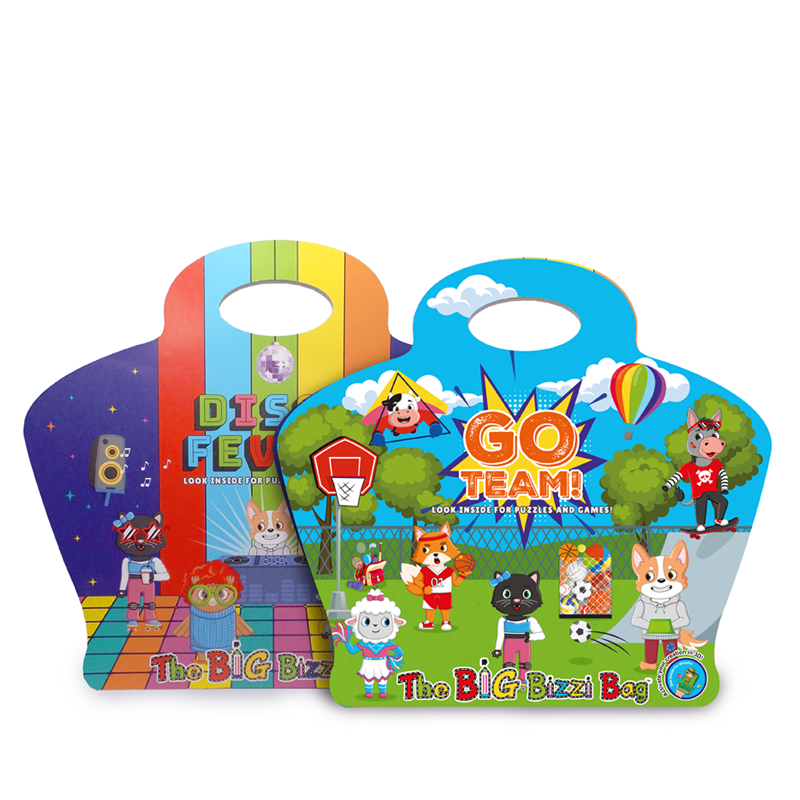 Load image into Gallery viewer, Big Bizzi party bags, Party bags, Party bags for kids Children's party bags
Disco Party bags, Go team party bags, Sports party bags. Activity booklet, Door hanger, Pop out characters and accessories, family game, jigsaw puzzle, glasses.
Craftis Crayons, Three crayons, three triangular crayons.
Pre filled party bags.