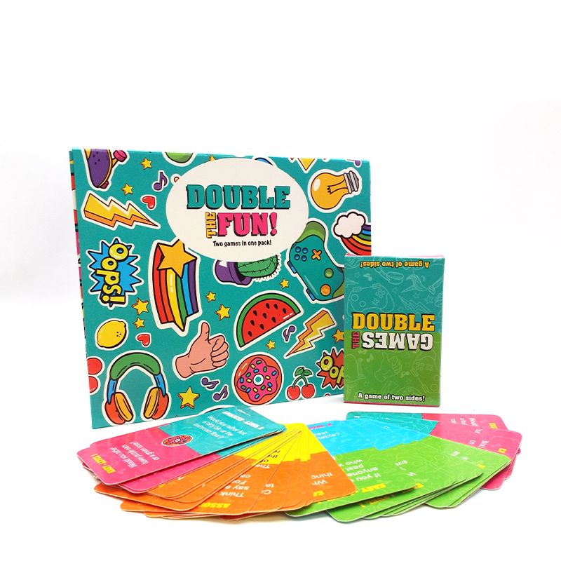 Load image into Gallery viewer, Double the fun game, Mini games, family card game, Snakes & Ladders Board game, kid friendly mini games, card games for children.