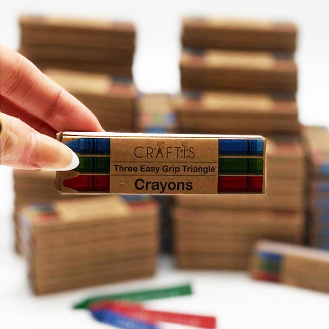 Load image into Gallery viewer, Craftis Triangular Crayons (Case of 200 crayon packs)