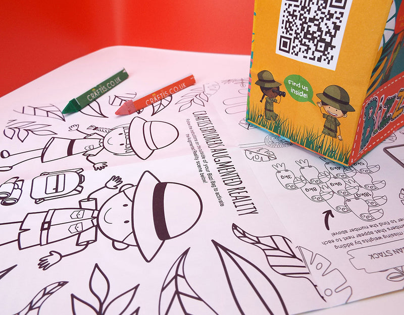 Load image into Gallery viewer, Craftis Childrens Activity Packs Filled Bizzi Bag Pet Farm Safari Zoo Animals Activity Sheet Colouring In Augmented Reality Glasses Activities Puzzles Games 11