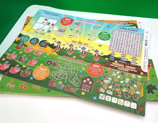 Craftis Childrens Activity Sheets Menu Mats Colouring In Games Puzzles Activities Pet Farm Safari Zoo Crayons 2