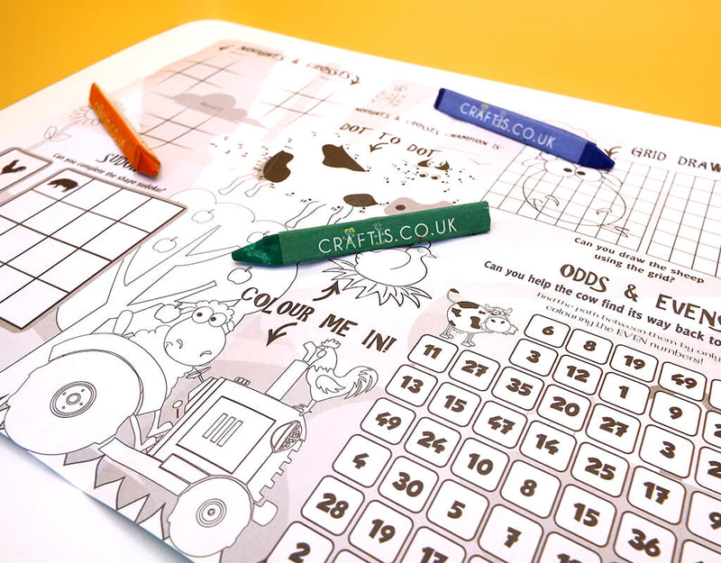 Load image into Gallery viewer, Craftis Childrens Activity Packs Brown Kraft Paper Filled Bizzi Bag Pet Farm Safari Zoo Animals Activity Sheet Colouring In Face Mat Activities Puzzles Games Crayons 4