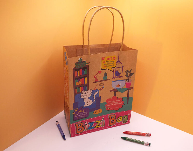 Load image into Gallery viewer, Craftis Childrens Kids Brown Kraft Paper Activity Lunch Bags Meal Deal Takeaway Packaging Games Puzzles Activities Pet Farm Safari Zoo 2