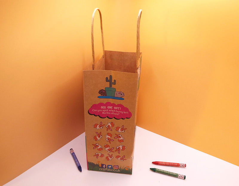 Load image into Gallery viewer, Craftis Childrens Kids Brown Kraft Paper Activity Lunch Bags Meal Deal Takeaway Packaging Games Puzzles Activities Pet Farm Safari Zoo 3