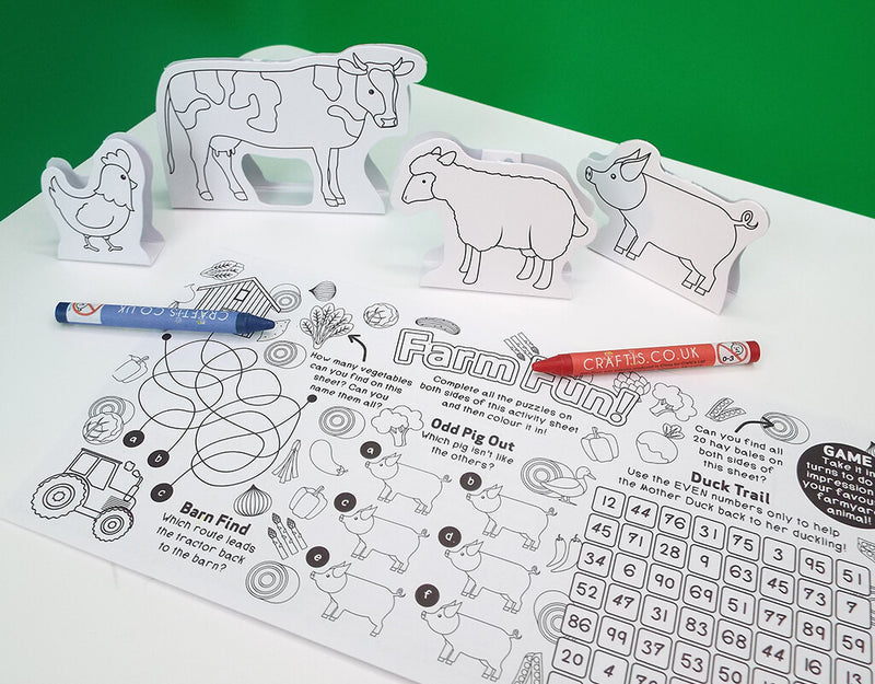 Load image into Gallery viewer, Craftis Childrens Kids Activity Packs Pop Up Scene 3D Colouring In Activity Sheet Crayons Farm 4
