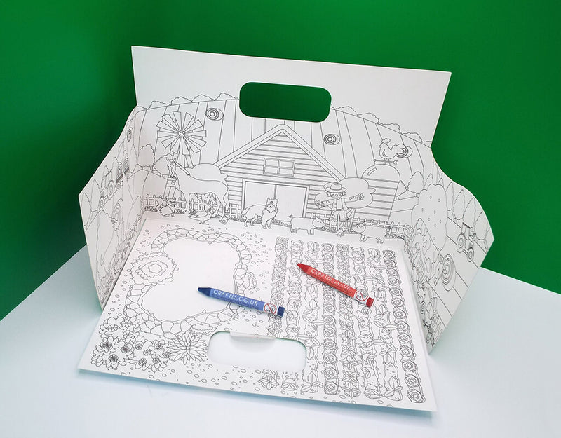 Load image into Gallery viewer, Craftis Childrens Kids Activity Packs Pop Up Scene 3D Colouring In Activity Sheet Crayons Farm 5