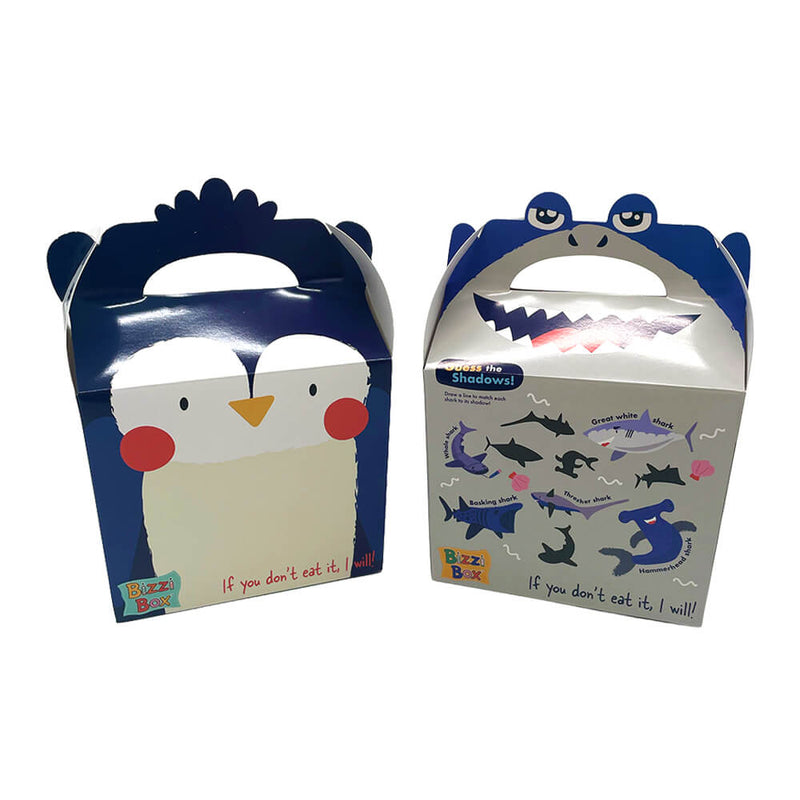 Load image into Gallery viewer, Ocean Bizzi Kids Takeaway Boxes Shark/Penguin (Case of 200)
