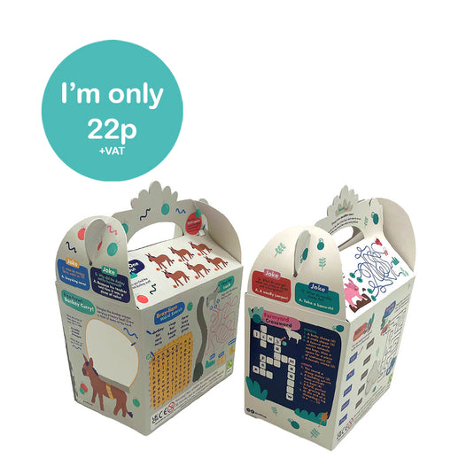 Farmyard Bizzi Kids Takeaway Boxes Sheep/Donkey (Case of 200)