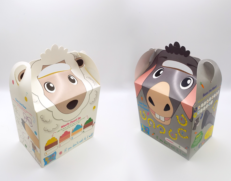 Load image into Gallery viewer, NEW Farmyard Bizzi Kids Takeaway Boxes Sheep/Donkey

