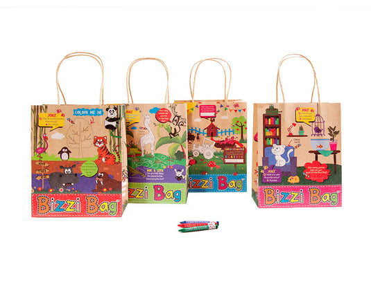 Kraft Bizzi Kids Takeaway Bags Pet/Farm/Safari/Zoo (Case of 200)