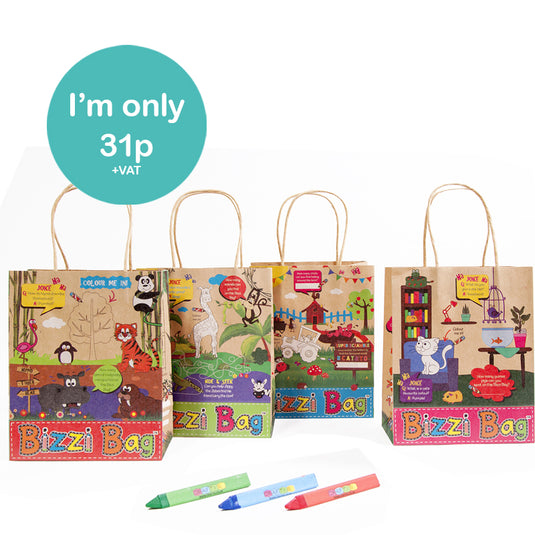 Kraft Bizzi Kids Takeaway Bags Pet/Farm/Safari/Zoo (Case of 200)