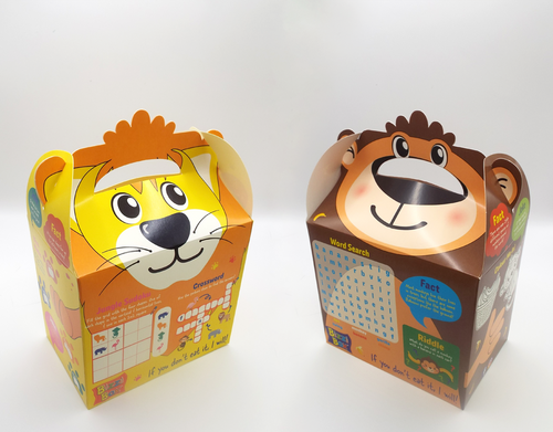 NEW Safari Bizzi Kids Takeaway Boxes Monkey/Lion