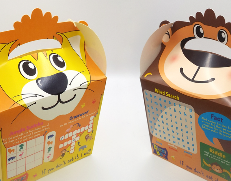Load image into Gallery viewer, NEW Safari Bizzi Kids Takeaway Boxes Monkey/Lion
