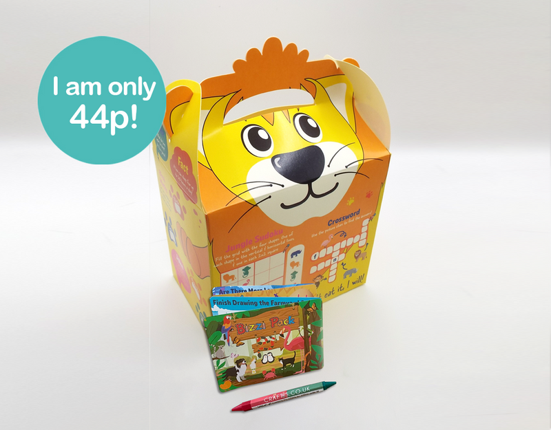 Load image into Gallery viewer, NEW Safari Bizzi Kids Takeaway Boxes &amp; Animal Activity Pack Monkey/Lion
