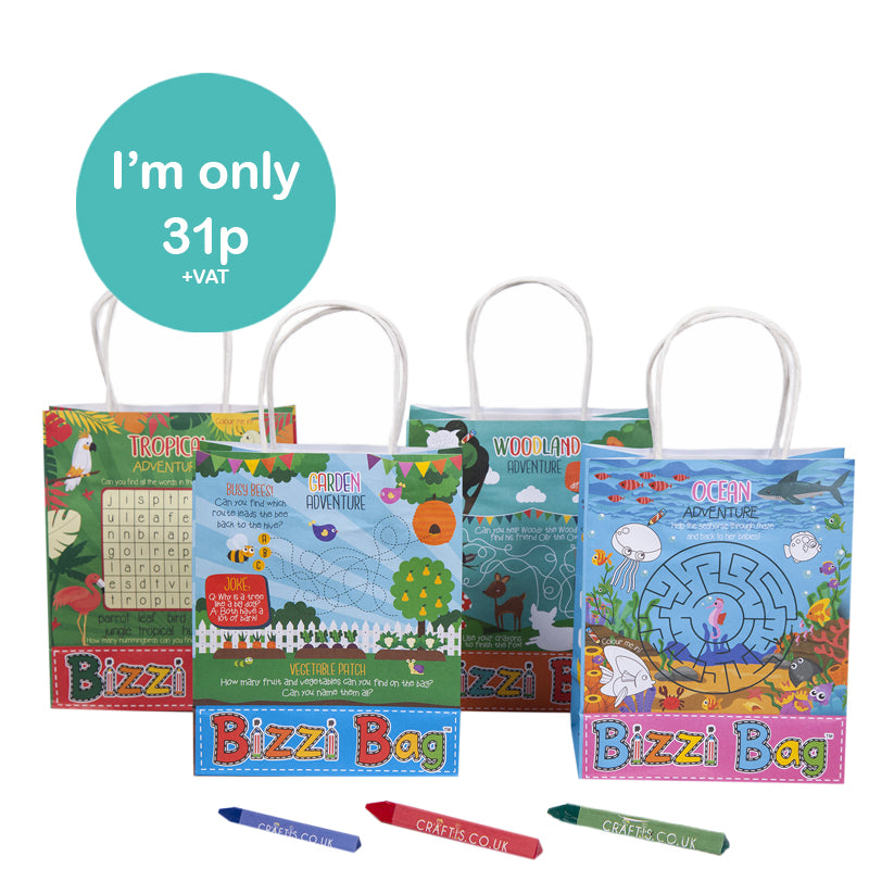 Load image into Gallery viewer, Bizzi Kids Takeaway Bags Tropical/Garden/Ocean/Woodland (Case of 200)
