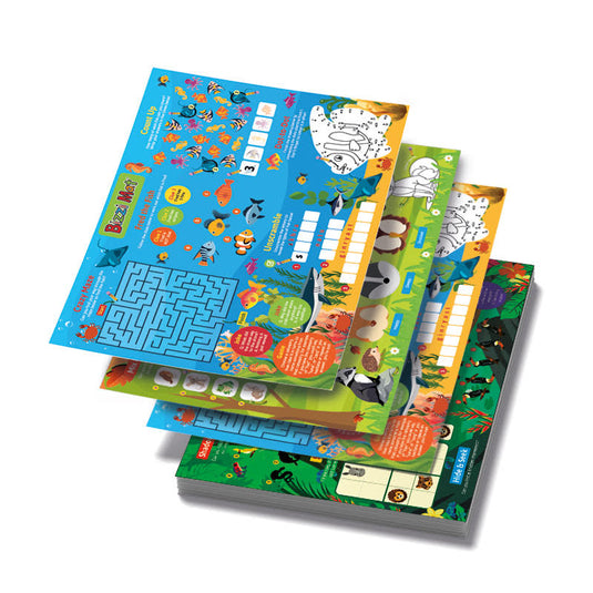Bizzi Kids A4 Menu Mats Tropical/Garden/Ocean/Woodland (Case of 500)