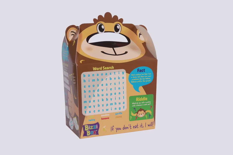 Load and play video in Gallery viewer, Safari Bizzi Kids Takeaway Boxes Monkey/Lion (Case of 200)
