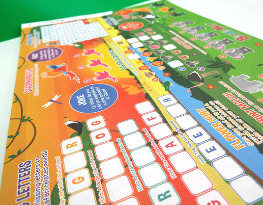Craftis Childrens Activity Sheets Menu Mats Colouring In Games Puzzles Activities Pet Farm Safari Zoo Crayons 5