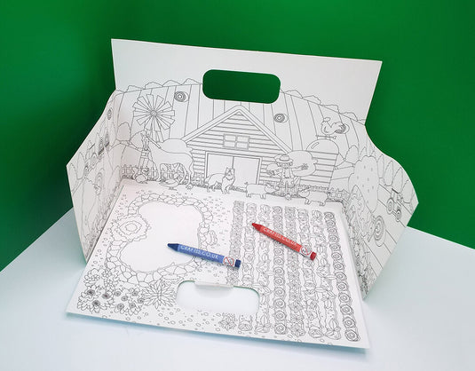 Craftis Childrens Kids Activity Packs Pop Up Scene 3D Colouring In Activity Sheet Crayons Farm 5
